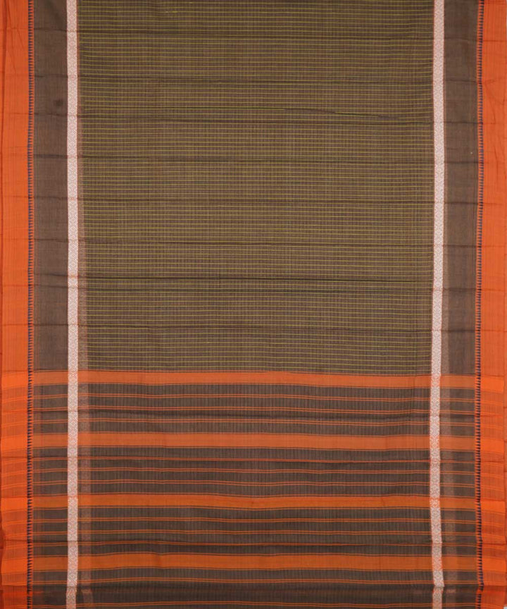 Brown handwoven cotton narayanapet sari