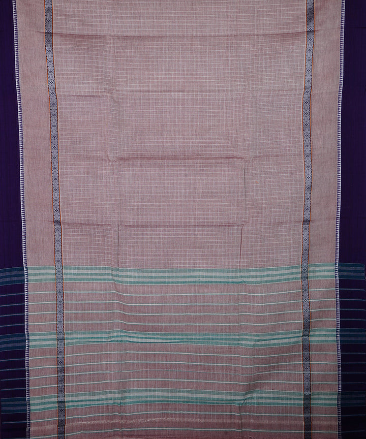 Light brown handwoven narayanpet cotton sari