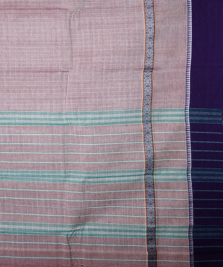 Light brown handwoven narayanpet cotton sari