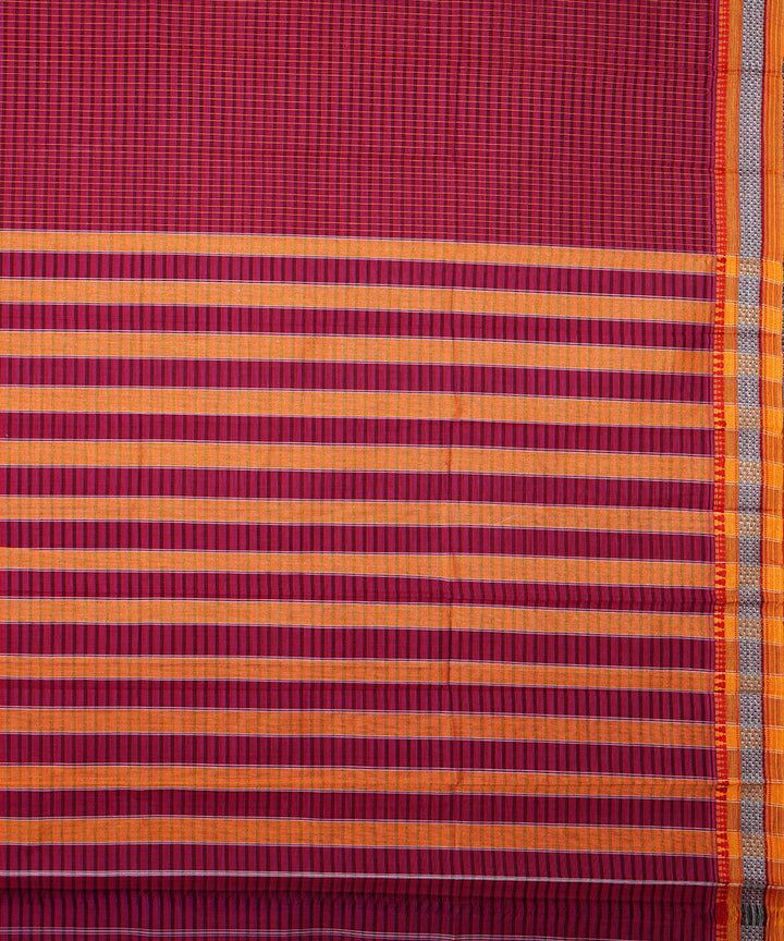 Red handwoven narayanpet cotton sari