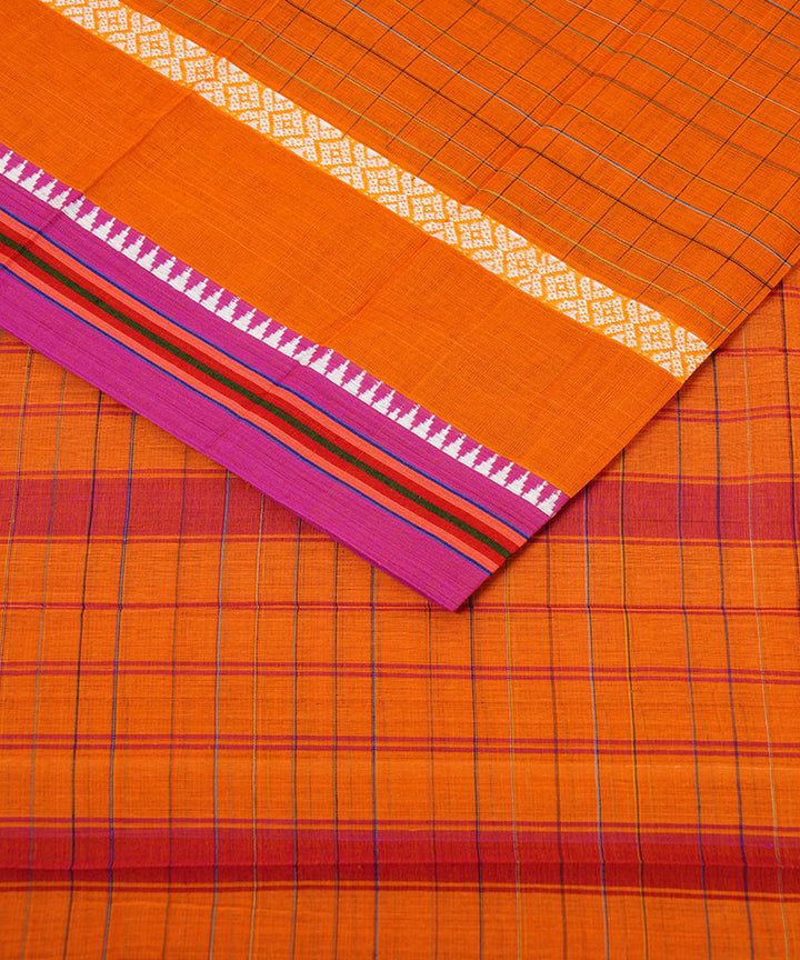 Sun yellow handwoven narayanpet cotton sari
