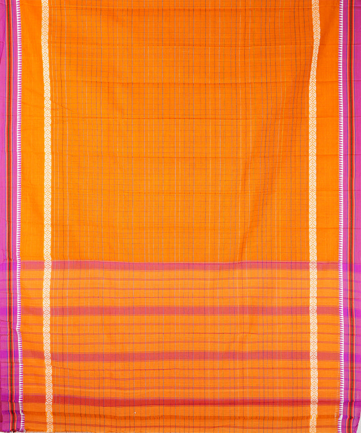 Sun yellow handwoven narayanpet cotton sari