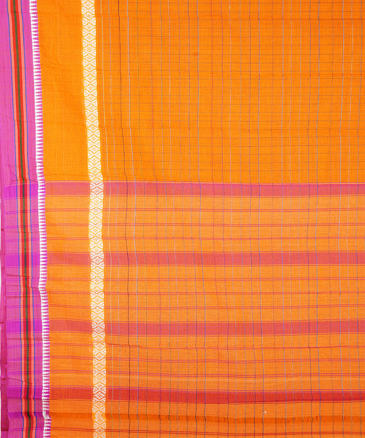 Sun yellow handwoven narayanpet cotton sari