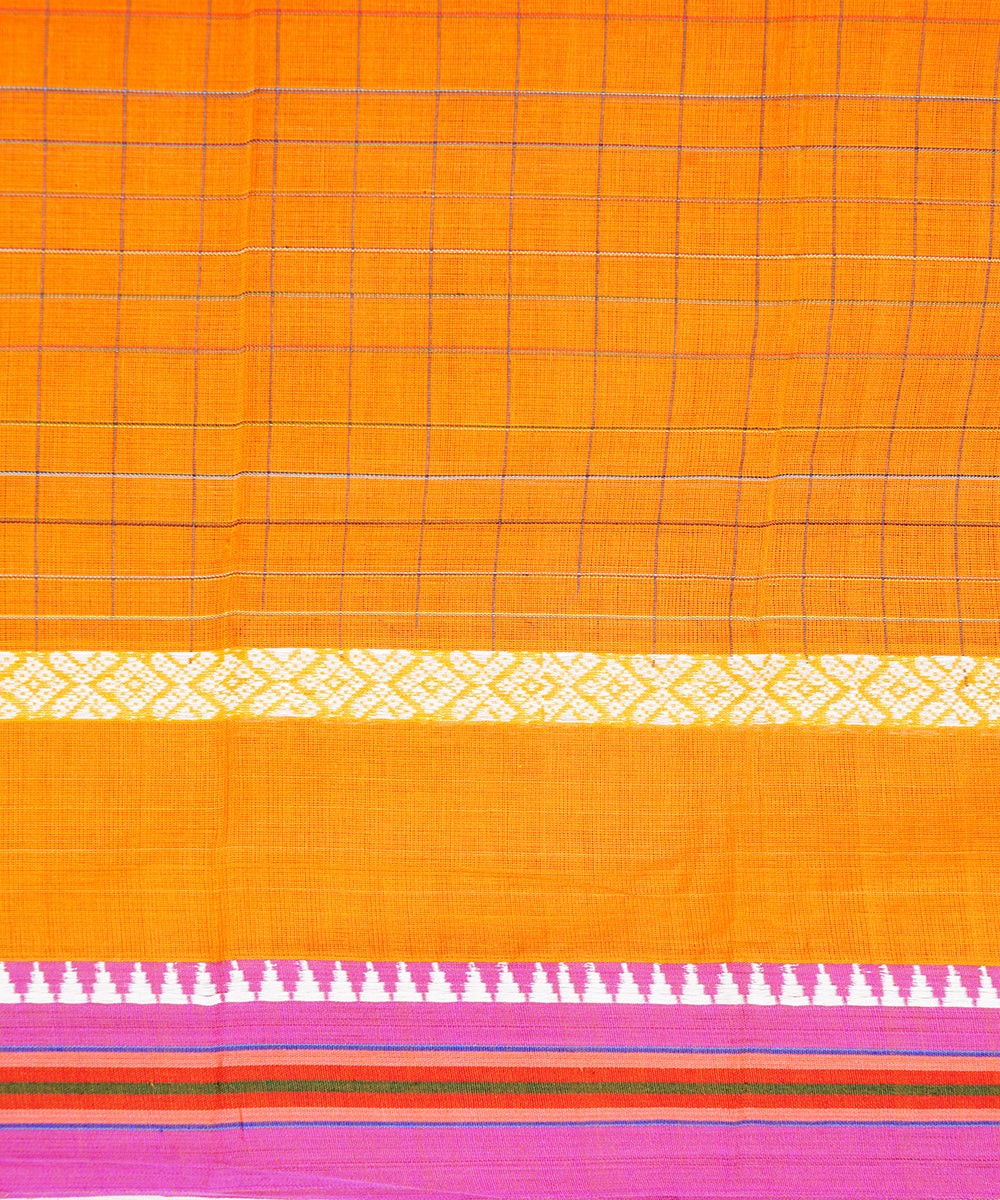 Sun yellow handwoven narayanpet cotton sari