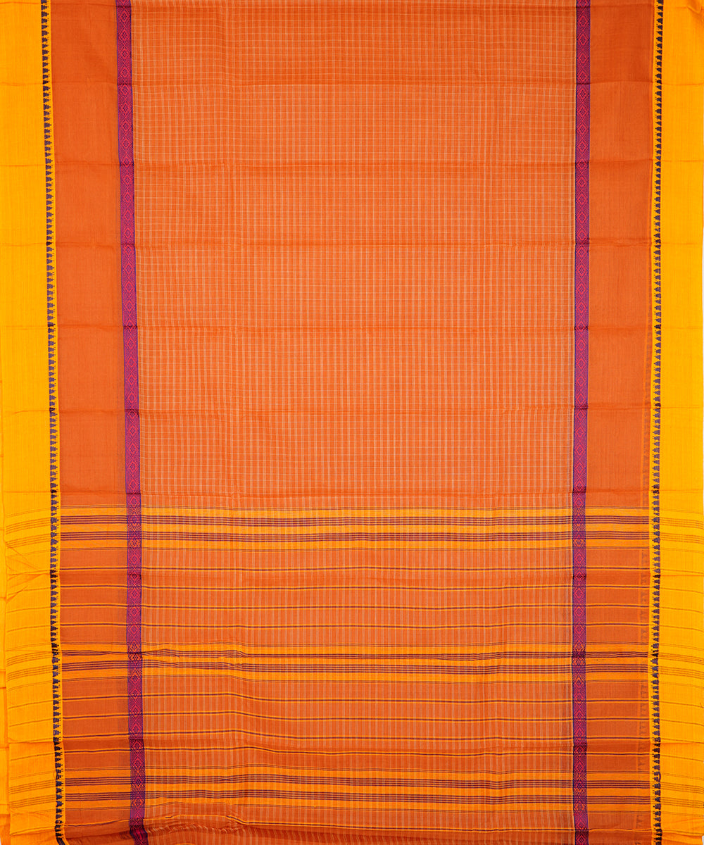 Mustard handwoven narayanpet cotton sari