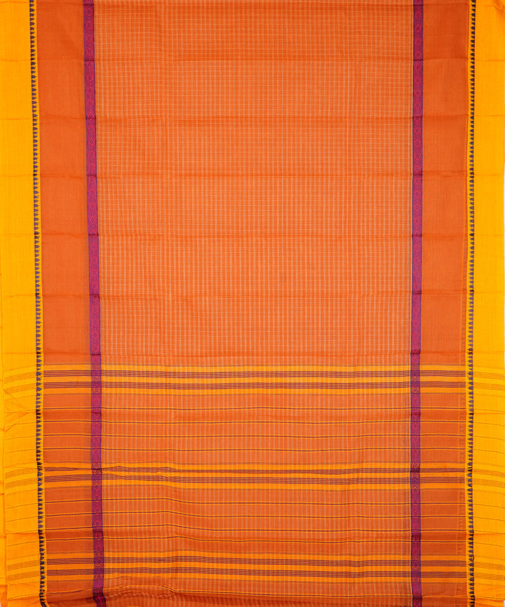 Mustard handwoven narayanpet cotton sari