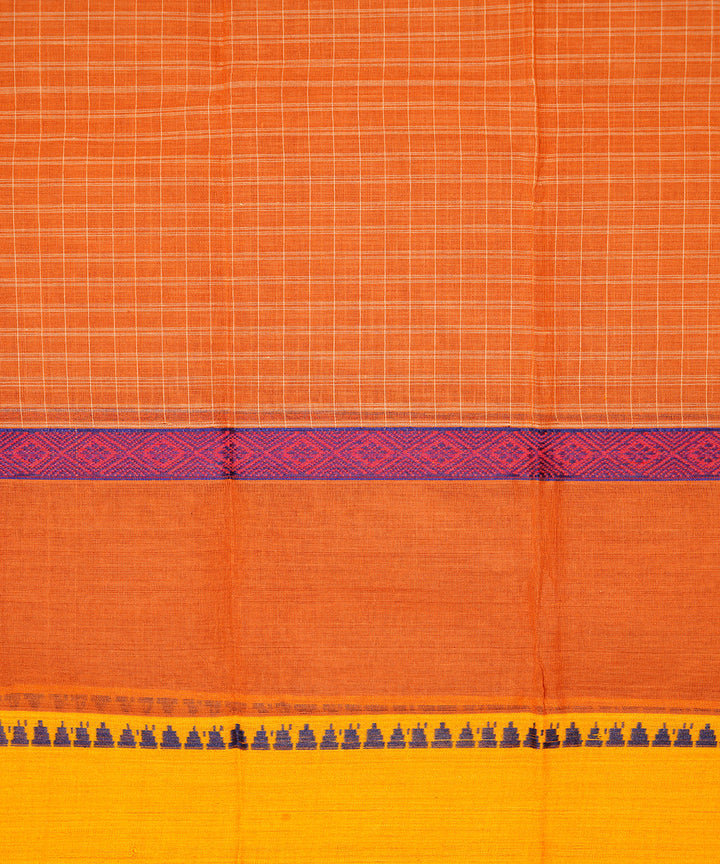 Mustard handwoven narayanpet cotton sari