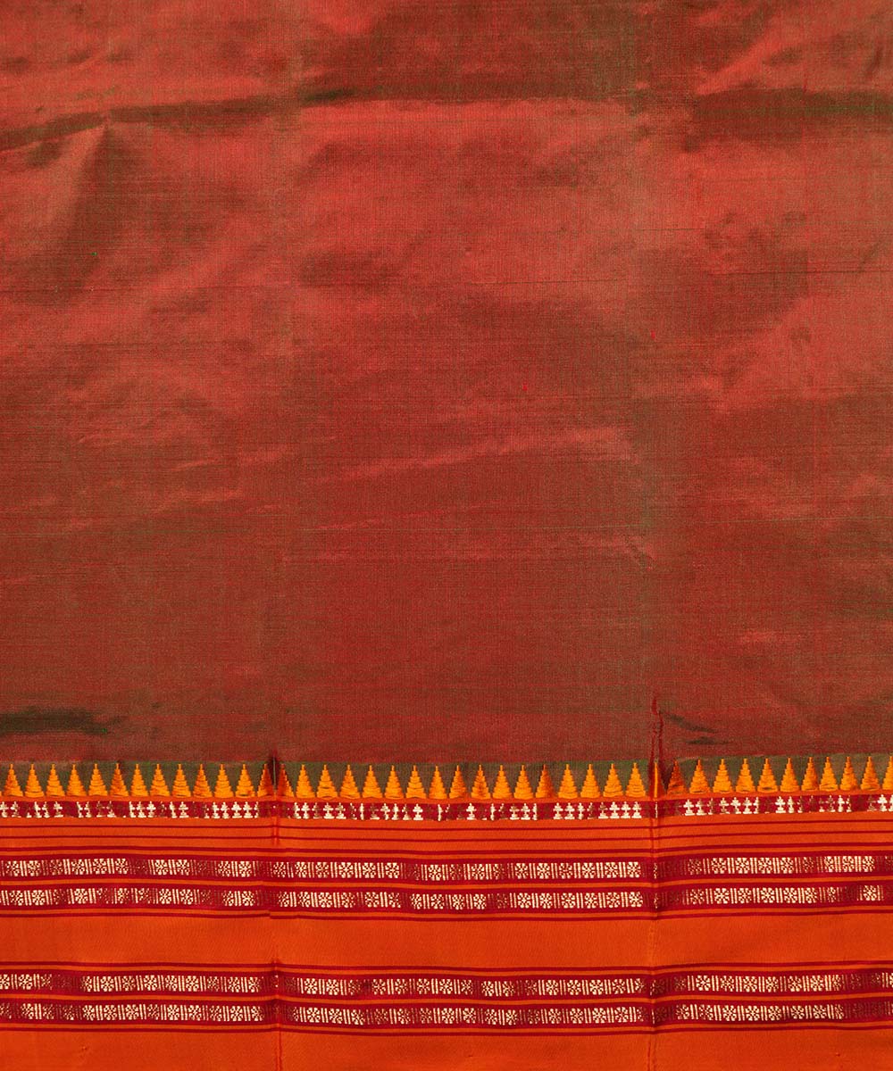 Maroon handwoven narayanpet silk sari