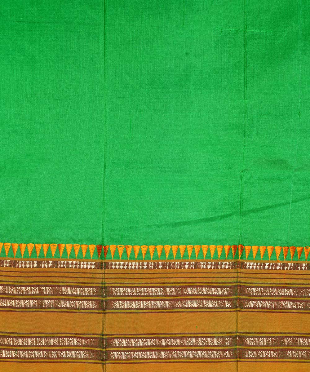Green handwoven narayanpet silk sari