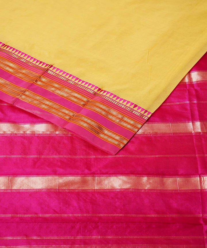 Yellow handloom narayanpet silk sari