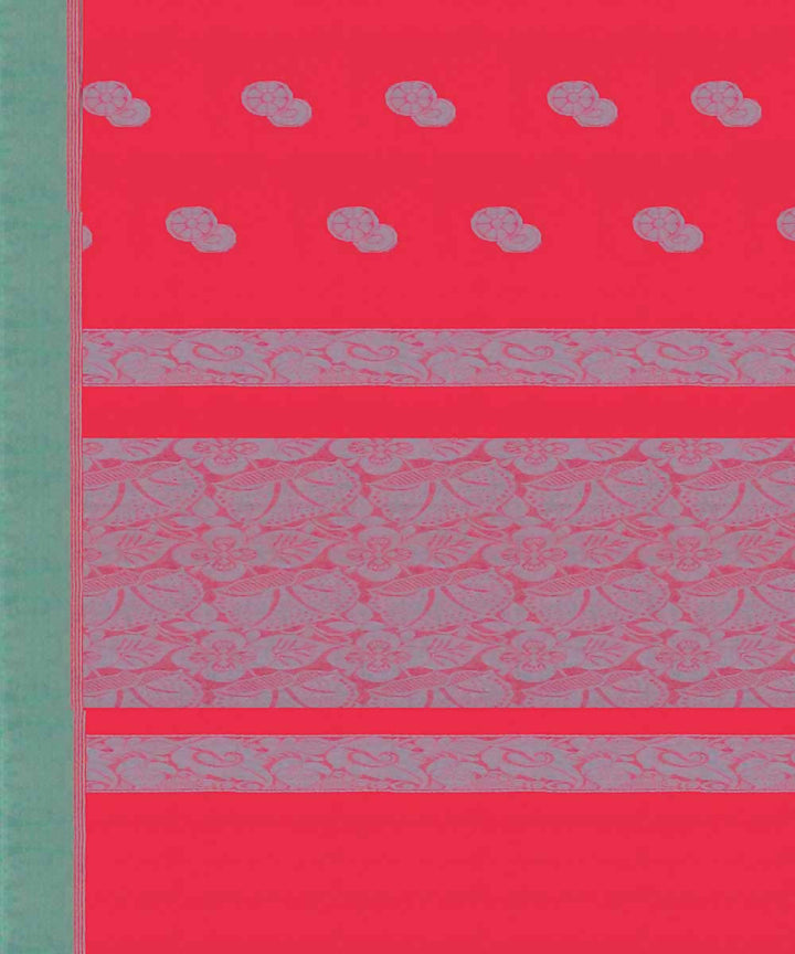 Bright pink handwoven salem cotton saree