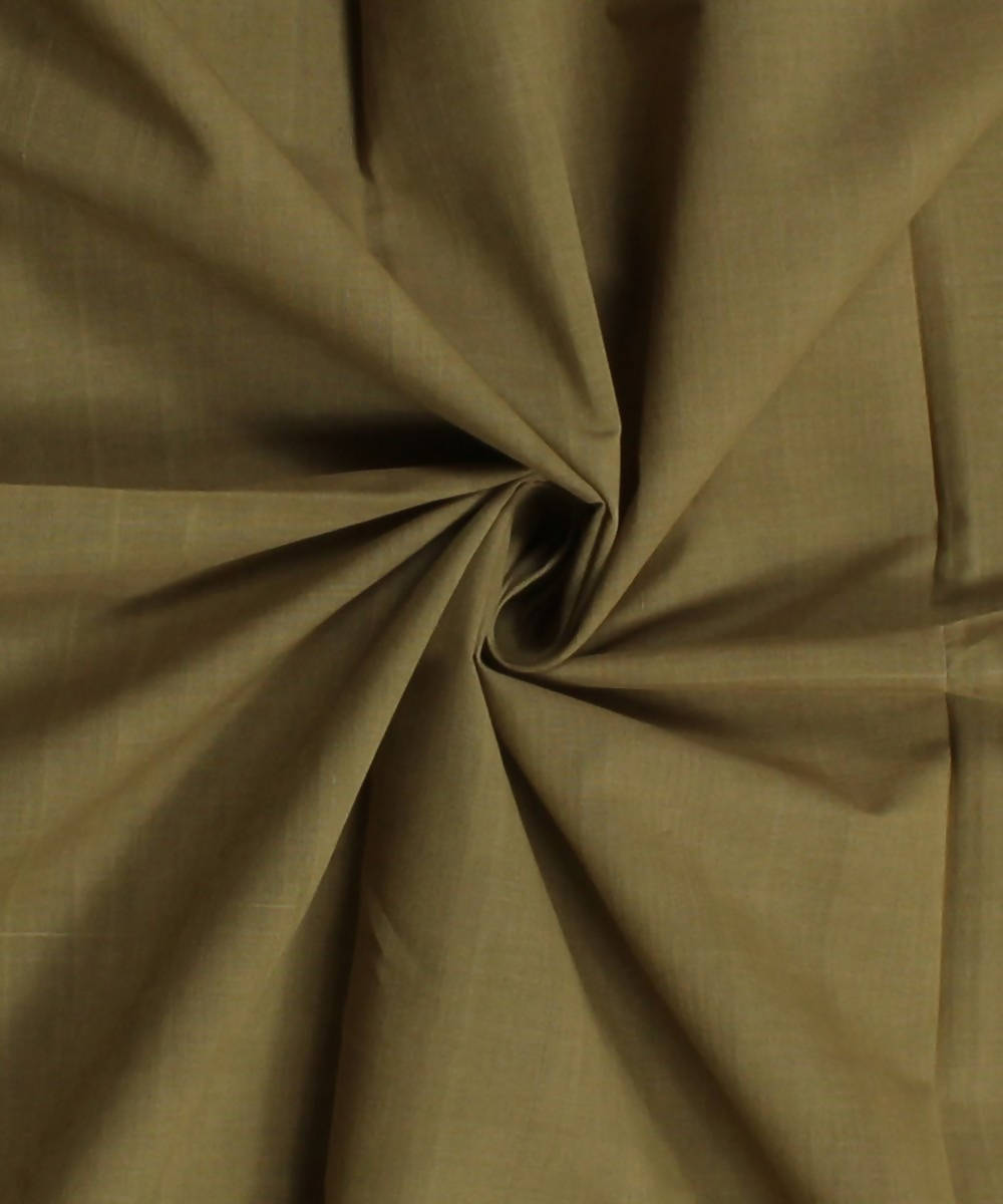 0.7m Khaki Brown Mangalgiri Handloom Cotton Fabric