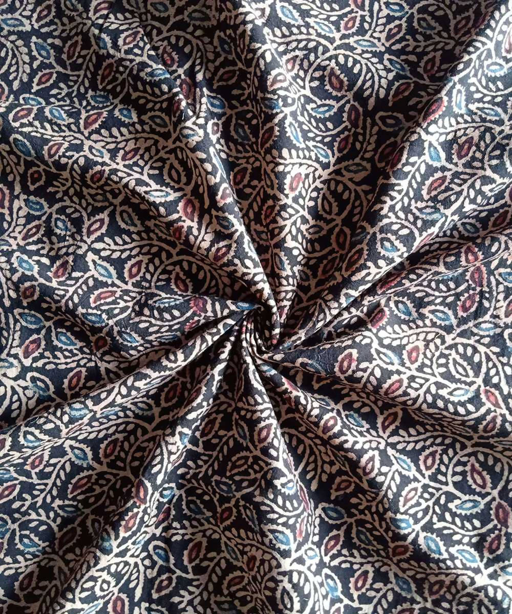 Brown - Handspun Handloom Natural Dyed Cotton Square Buti Jamdani Fabric 08
