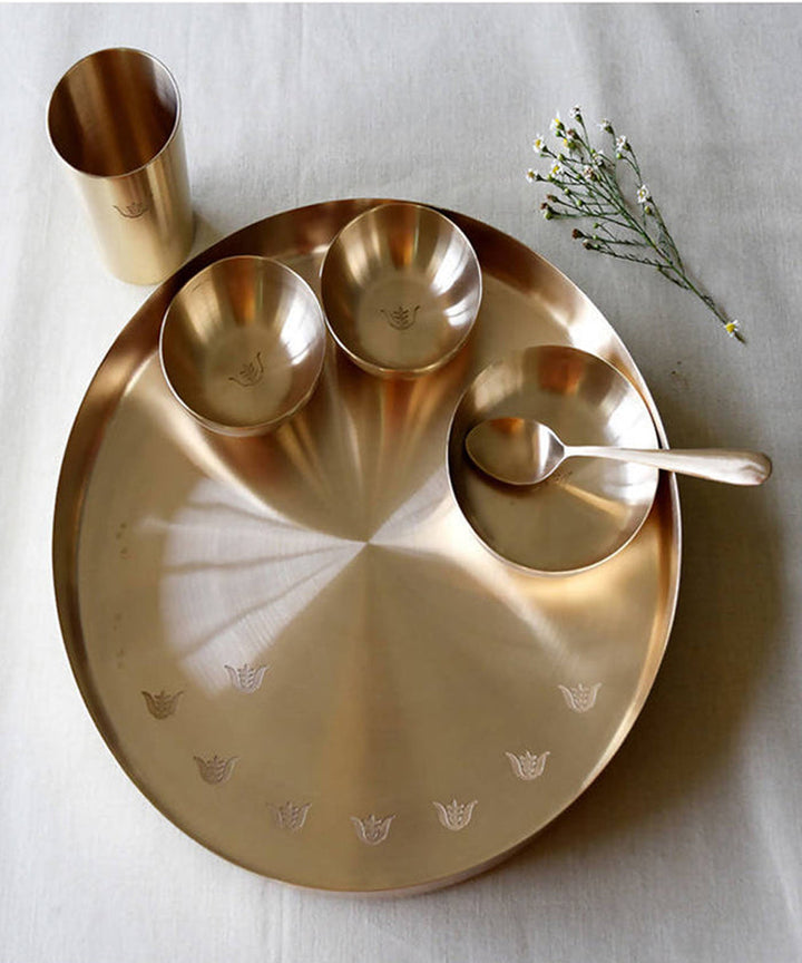 Handmade copper tulsi kansa platter