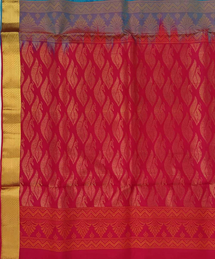 Blue pure handloom soft silk saree