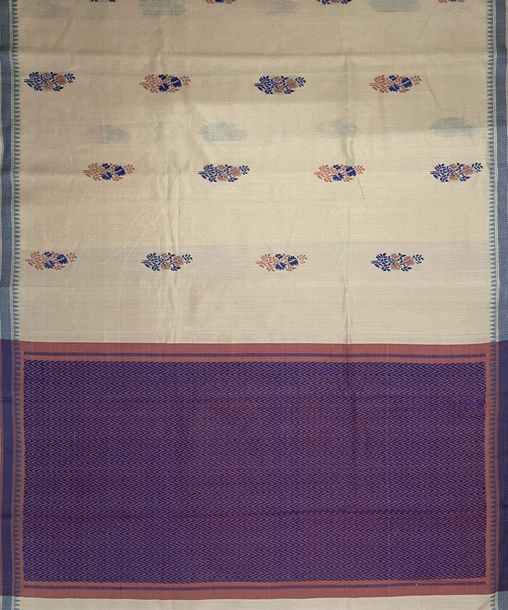 Light yellow handwoven dolabedi silk saree