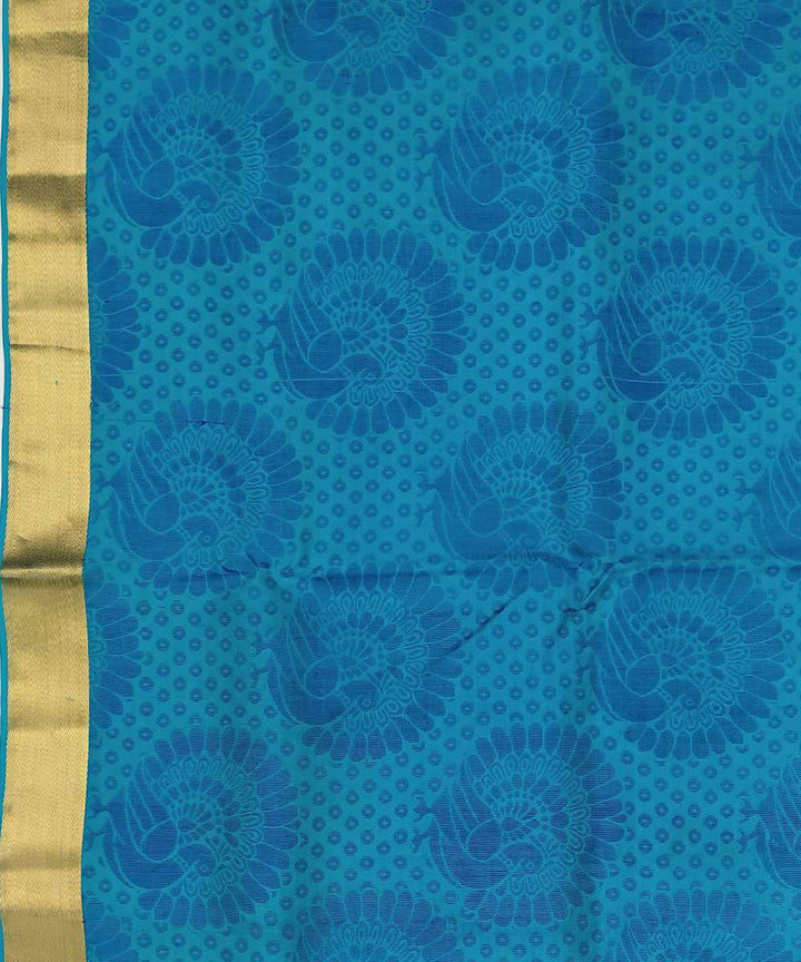 Blue pure handloom soft silk saree