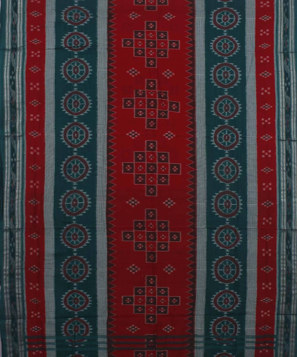 Green Maroon Nuapatna Cotton Saree