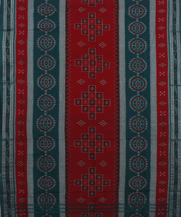 Green Maroon Nuapatna Cotton Saree
