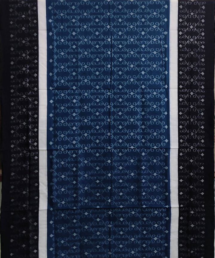 Navy blue black cotton handloom sambalpuri saree