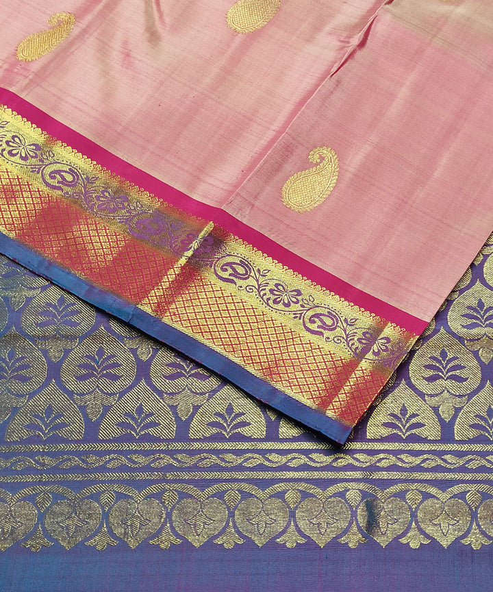 Light pink handloom kanchi silk saree