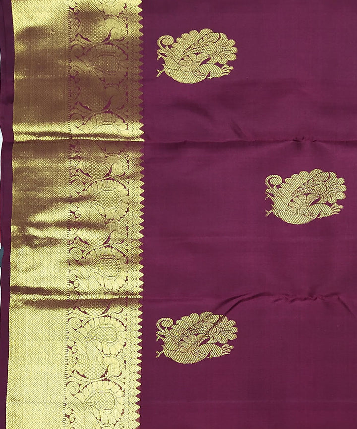 Maroon handloom kanchi silk saree