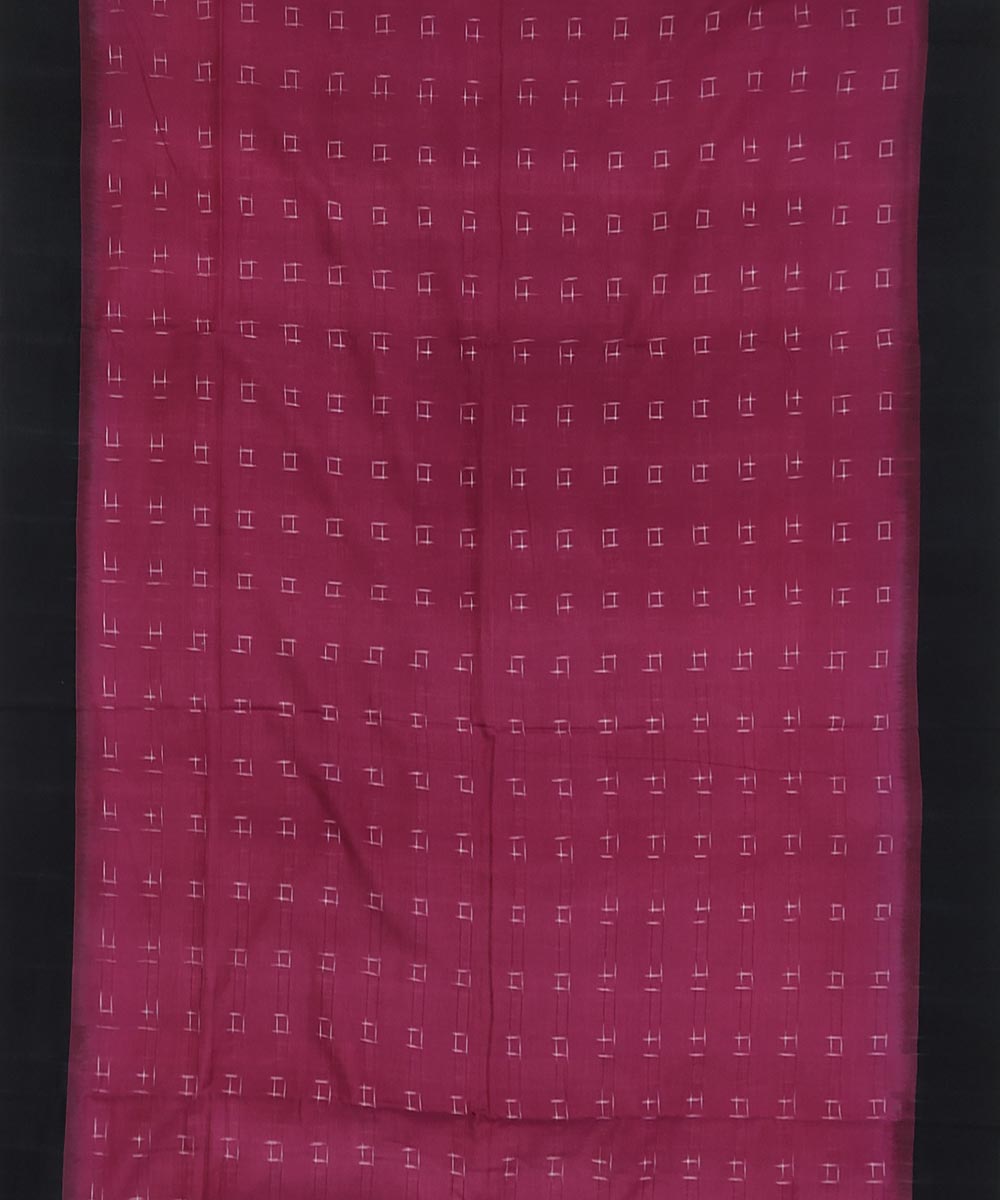 Pink and black cotton handwoven pochampally ikat saree