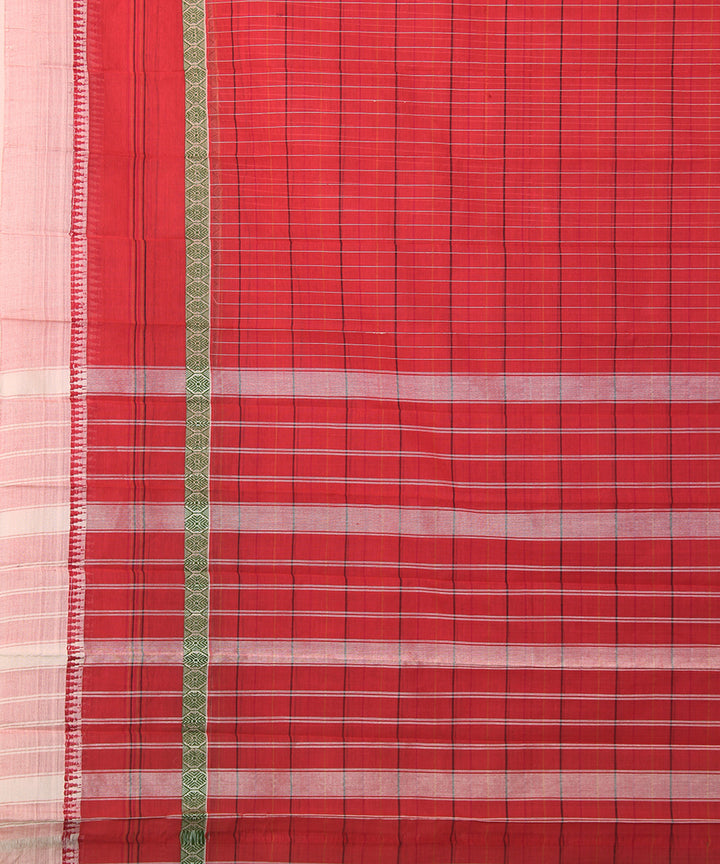 Pink Red handloom narayanpet cotton sari