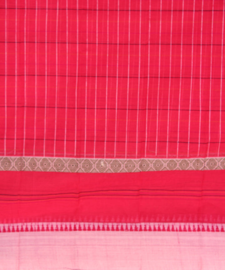 Pink Red handloom narayanpet cotton sari