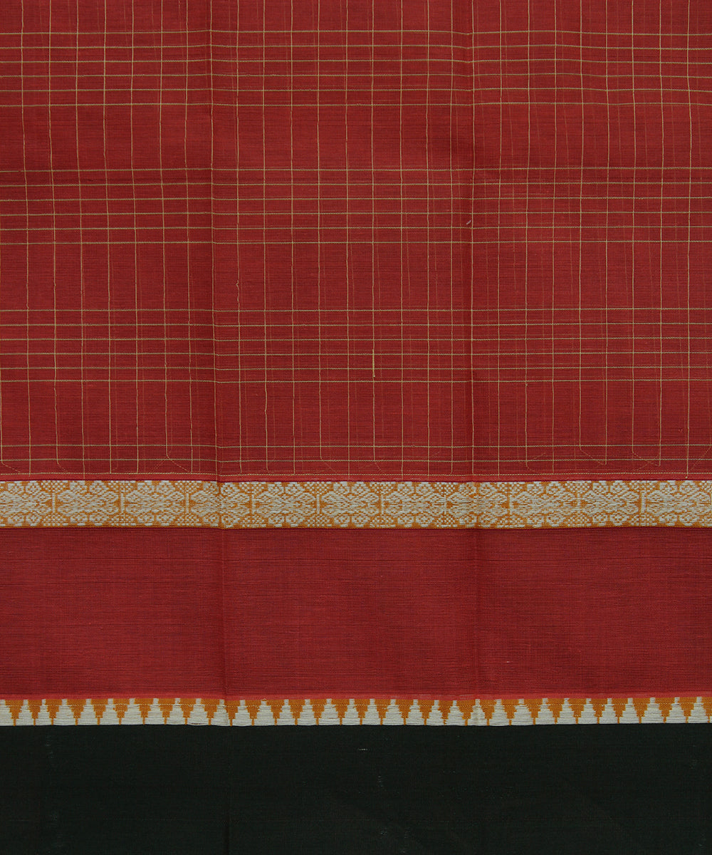 Red handloom narayanpet cotton sari