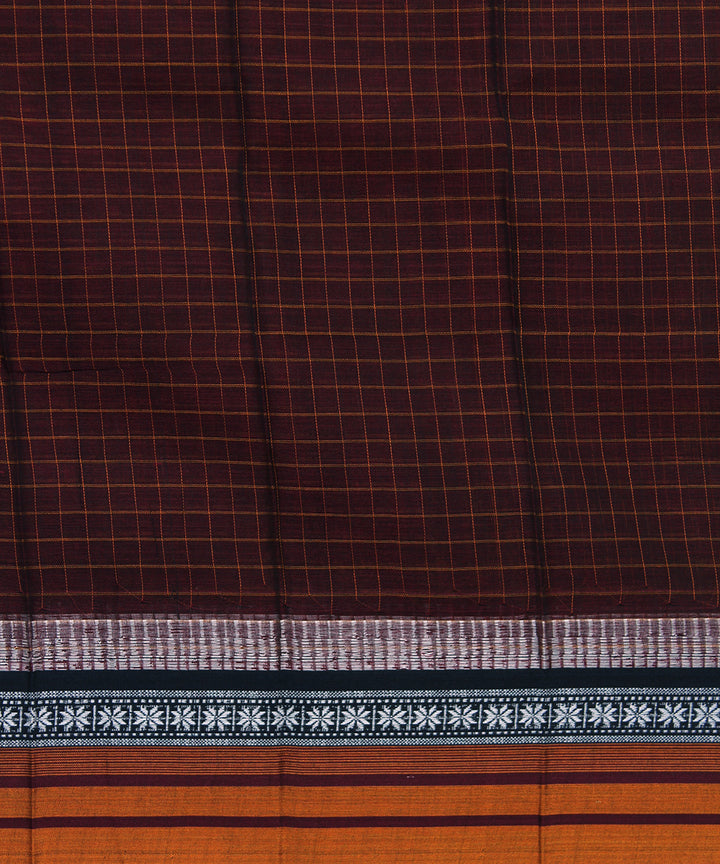 Dark Brown handloom narayanpet cotton sari