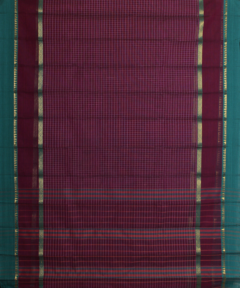 Dark Purple handloom narayanpet cotton sari