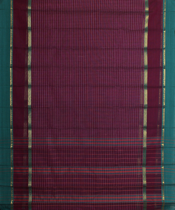 Dark Purple handloom narayanpet cotton sari