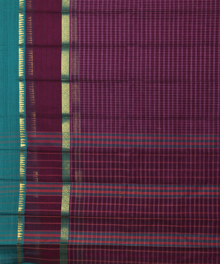 Dark Purple handloom narayanpet cotton sari