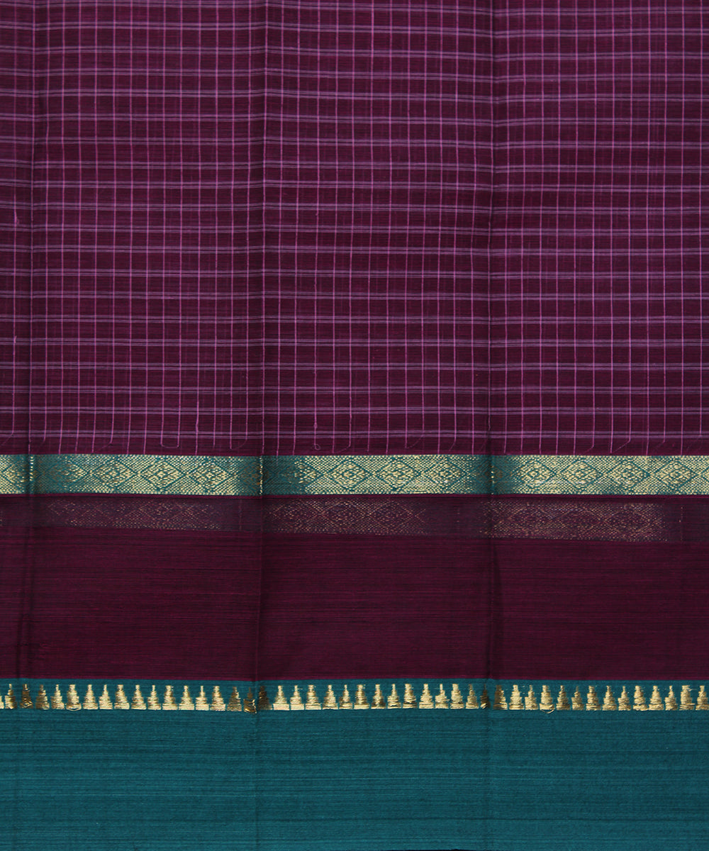 Dark Purple handloom narayanpet cotton sari