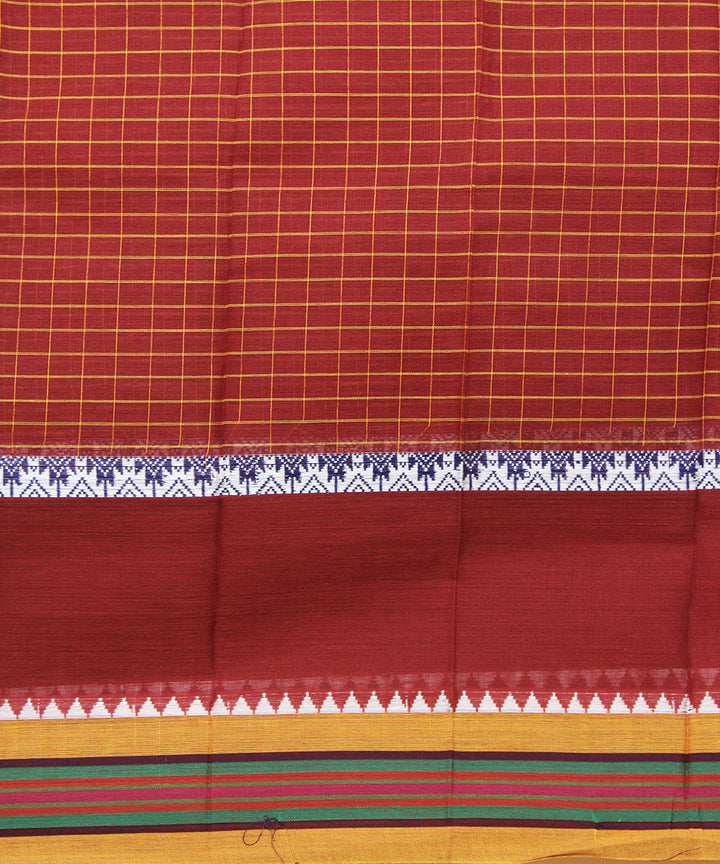 Red hand loom narayanpet cotton sari