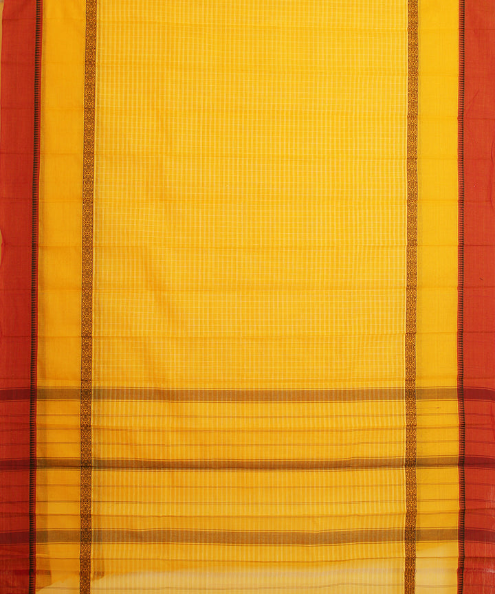 Yellow handloom narayanpet cotton sari