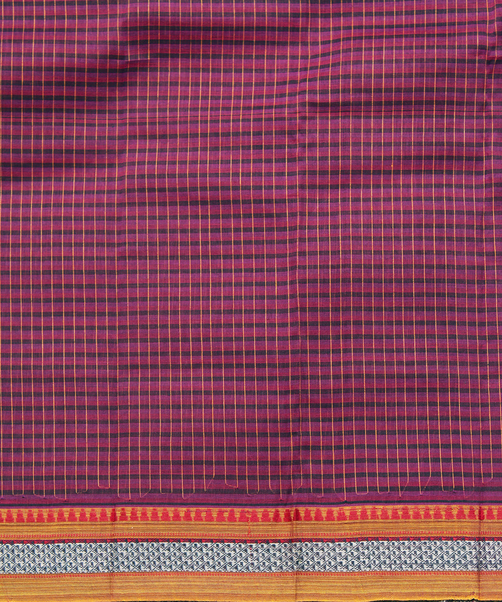 Multicolour handwoven narayanpet cotton sari