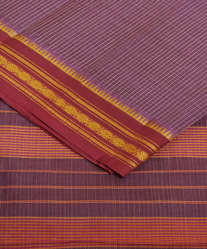 Light Purple hand loom narayanpet cotton sari