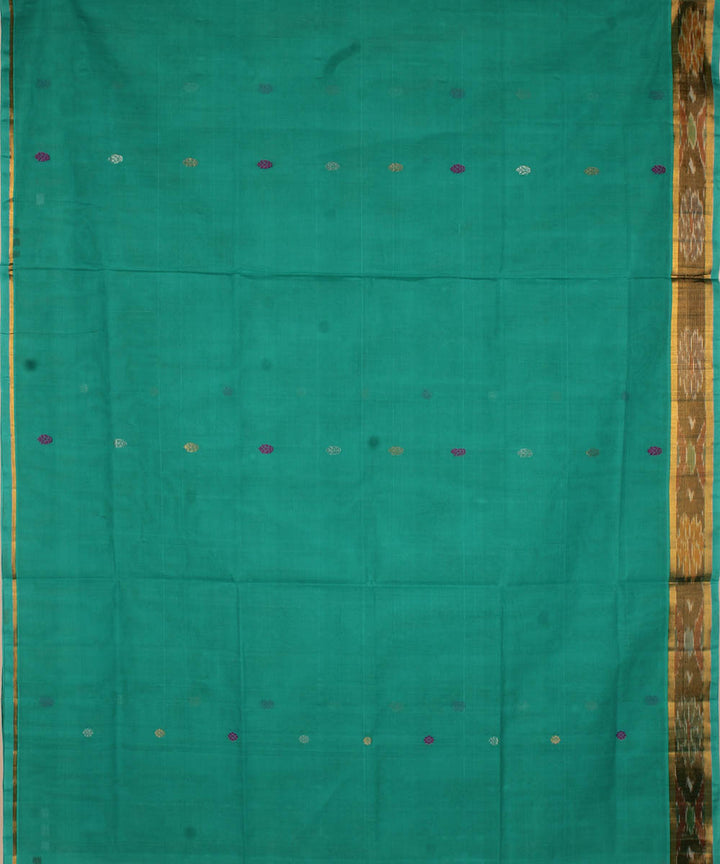 Sea green cotton handwoven venkatagiri saree
