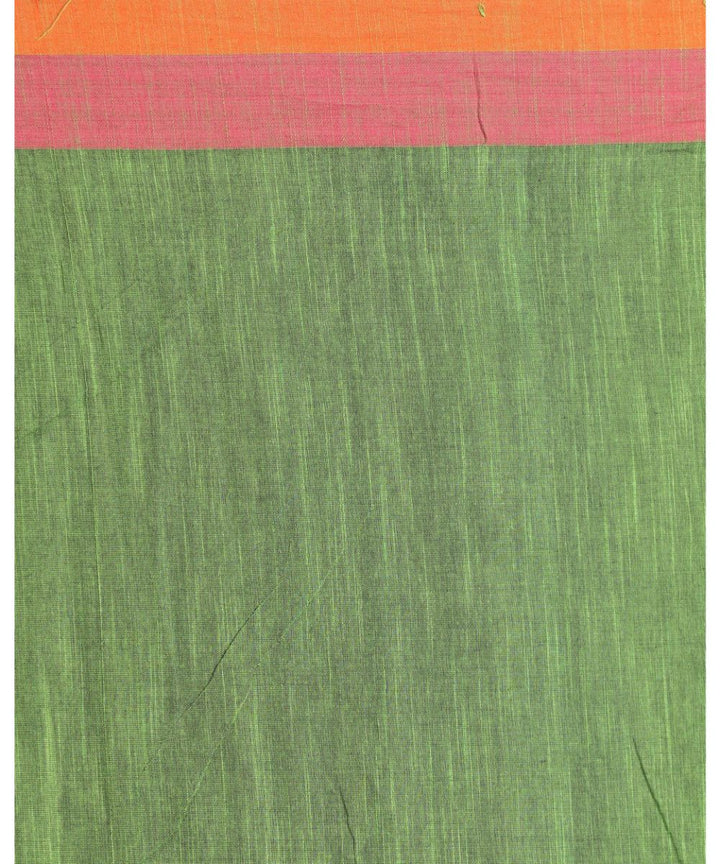 Green orange handwoven bengal cotton begumpuri saree