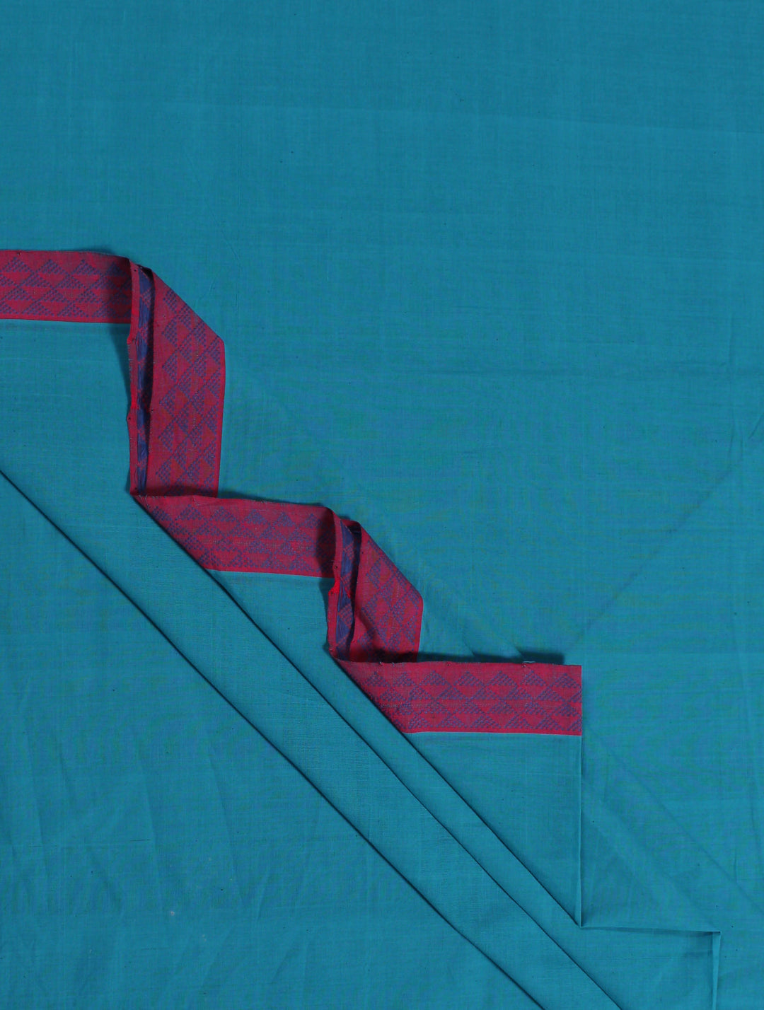 Teal blue handwoven cotton mangalagiri fabrics