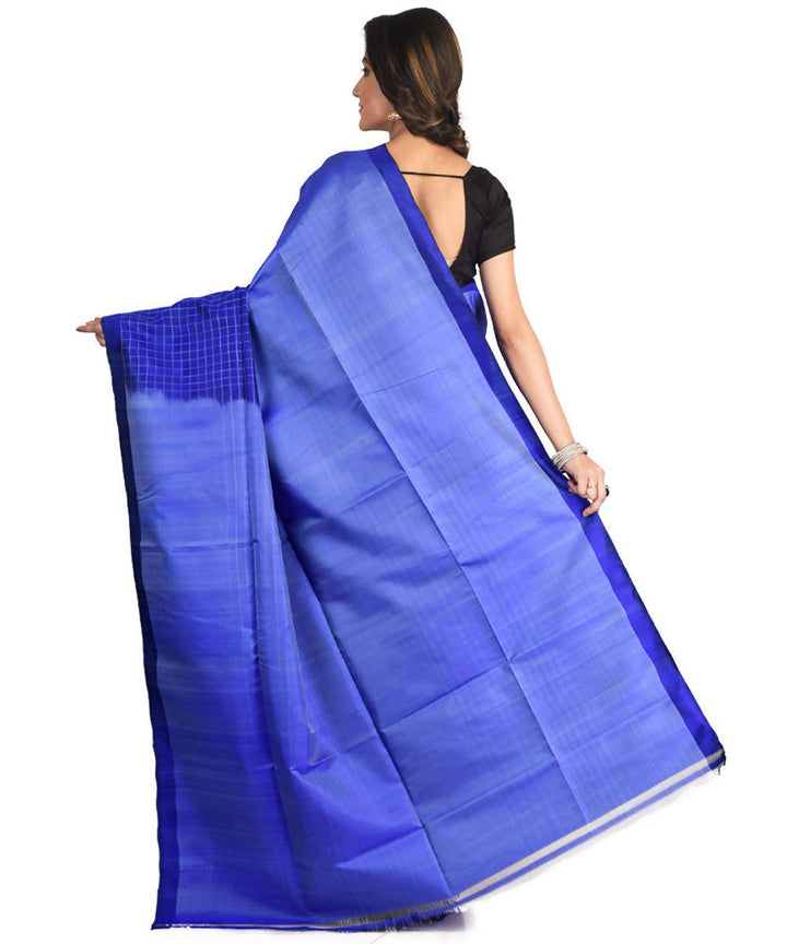 Resham shilpi bengal blue silk saree with handwoven design