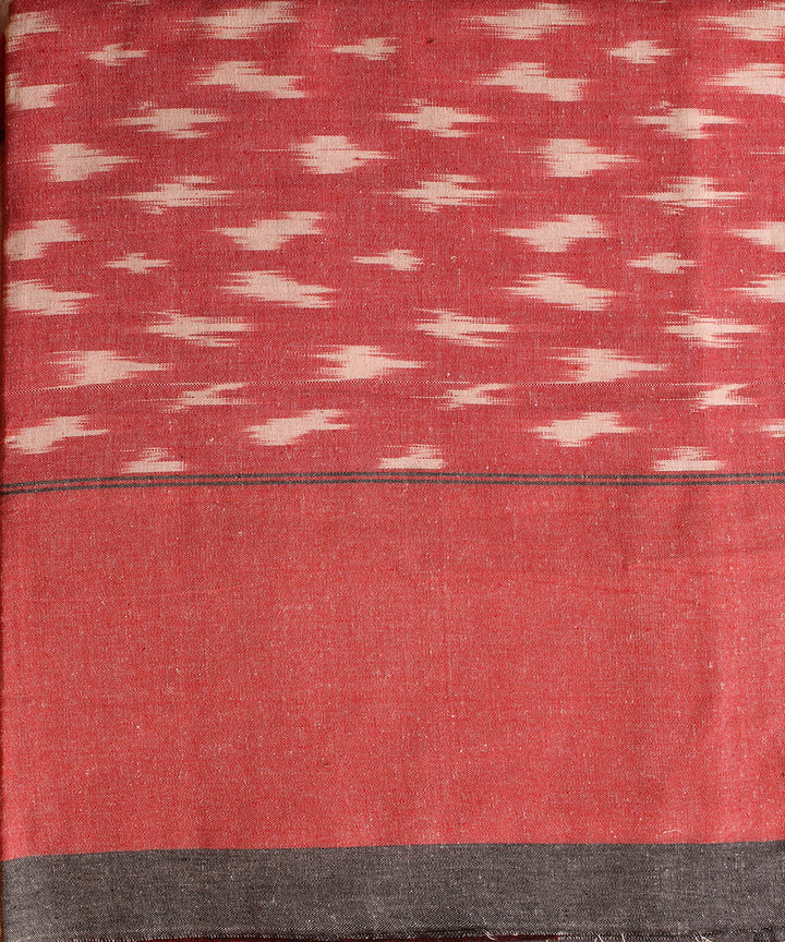 Pale red cotton handwoven pochampally ikat bedsheet
