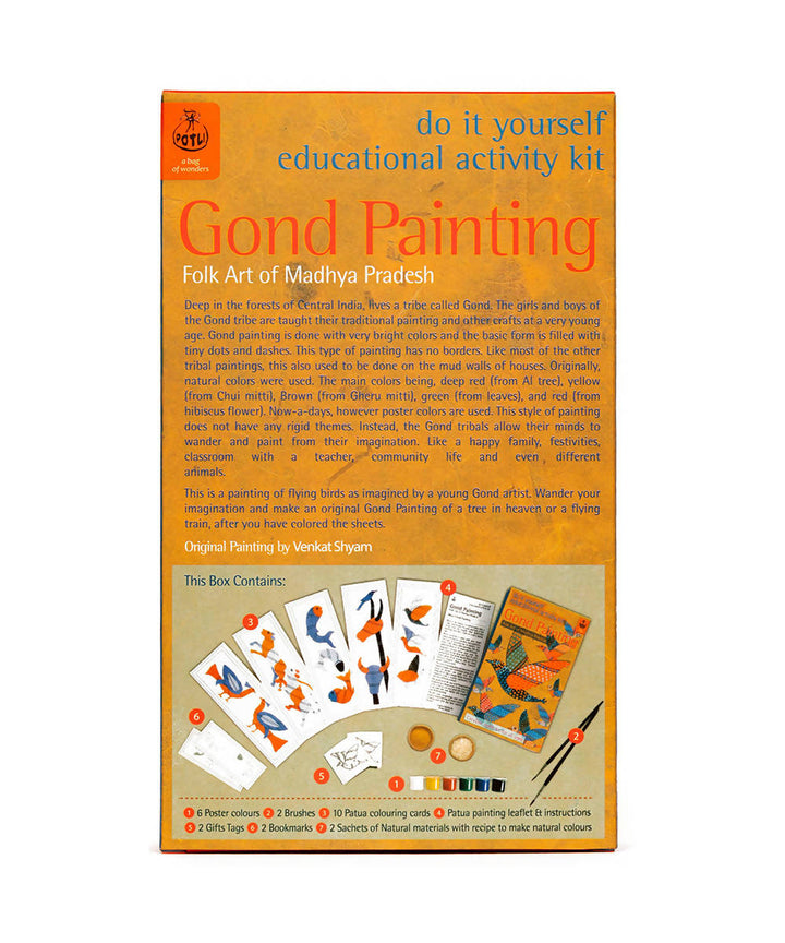 Handmade DIY Educational Colouring Kit Gond Painting of Madhya Pradesh
