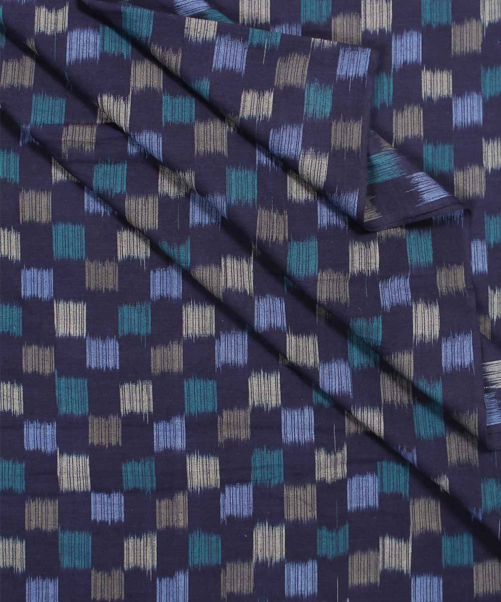 handwoven multicolour checkered ikat fabric