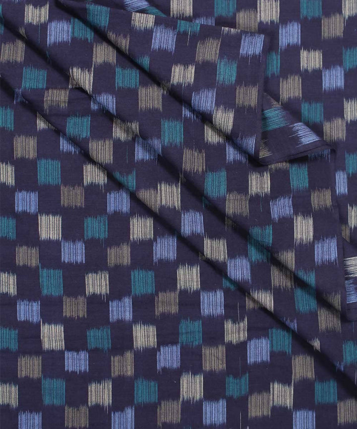 handwoven multicolour checkered ikat fabric