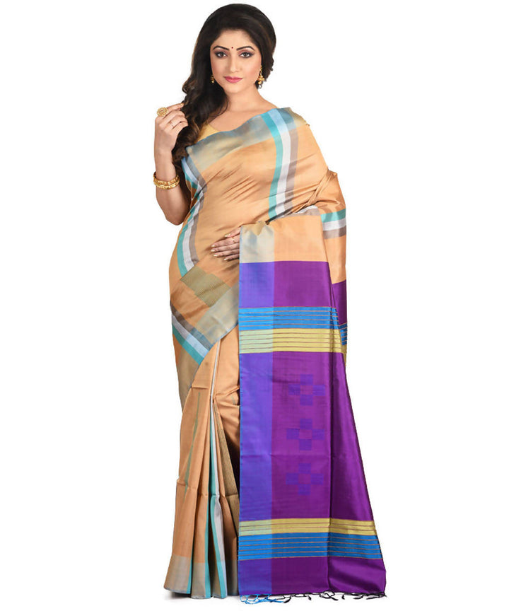 Resham shilpi bengal multicolor silk saree with handwoven design