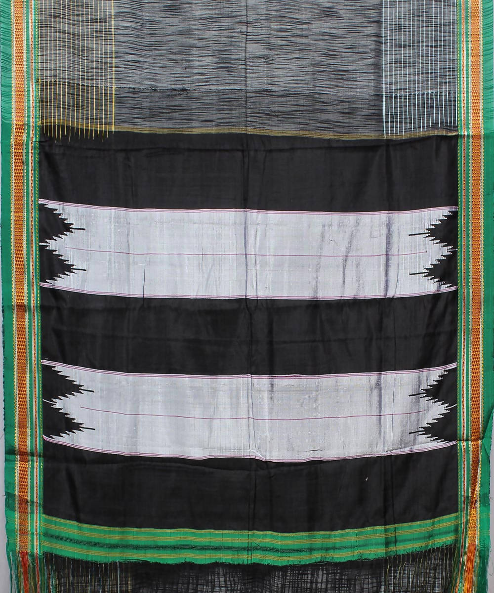 dark grey handwoven chikki paras border ilkal saree