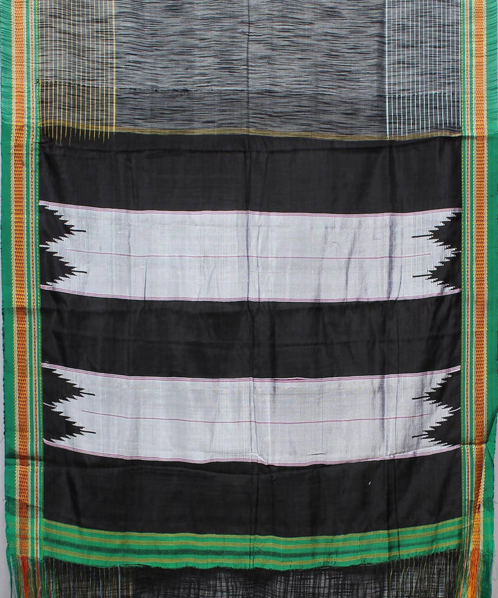 dark grey handwoven chikki paras border ilkal saree